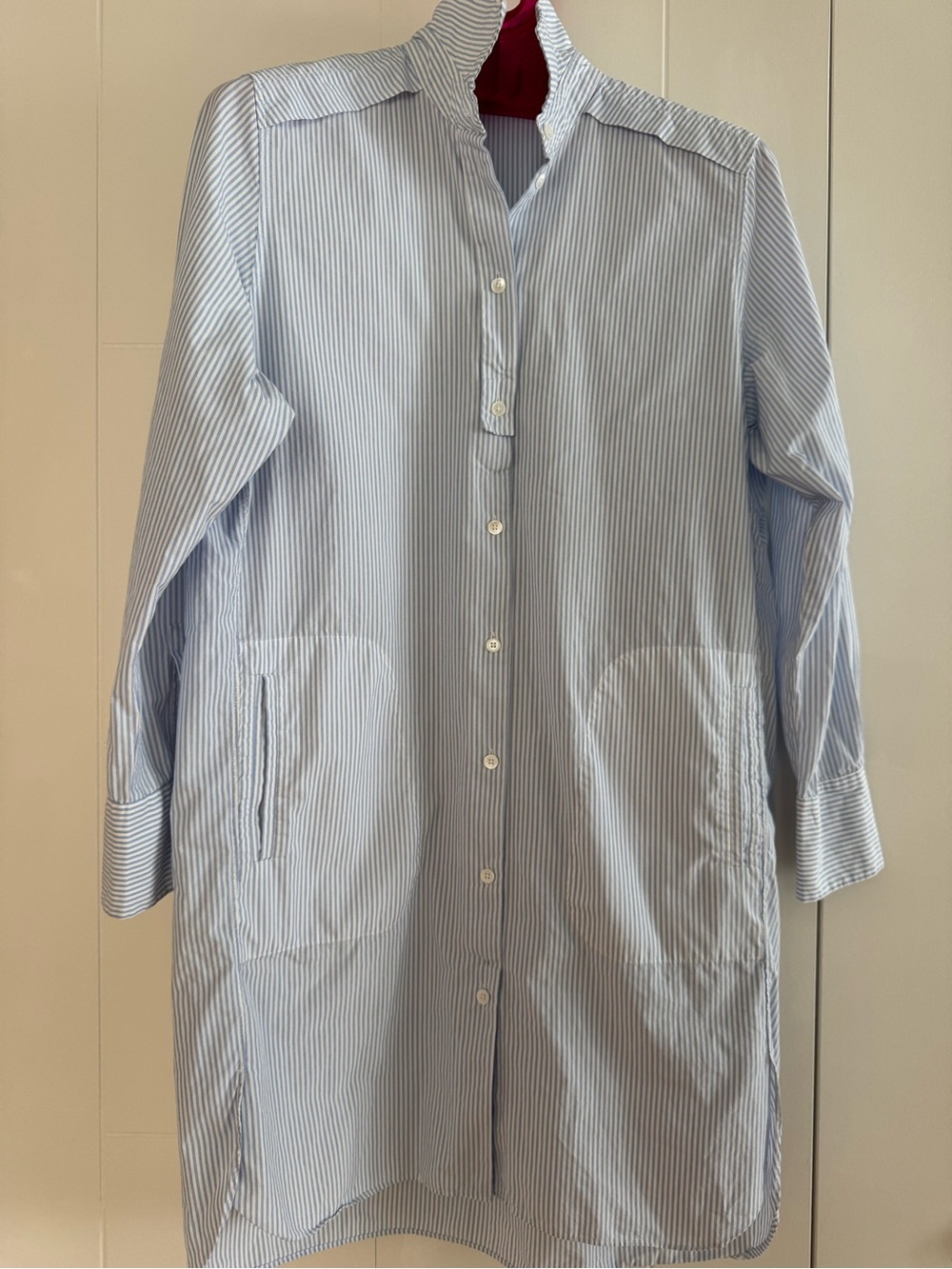 DRYKORN Light Blue Pinstripe Shirt Dress - Size L